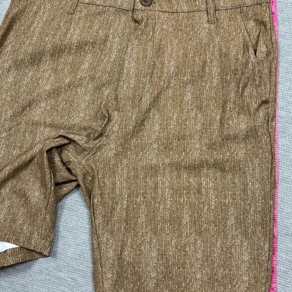 Blue Gear Mens Heather Brown Bermuda Shorts Flat Front Slash Pockets Size 32 - Picture 12 of 12